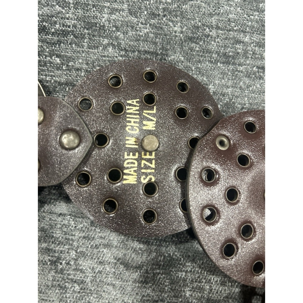 Classic Brown Moroccan Disc Tribal Leather Belt Handmade Leather Belt Buckle - Picture 6 of 7